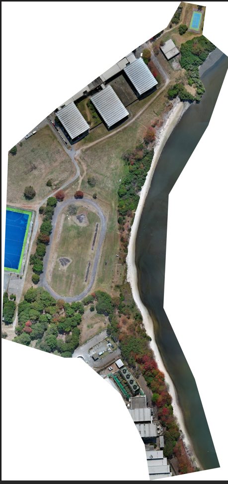 Vista aérea da área institucional demarcada na UFRJ