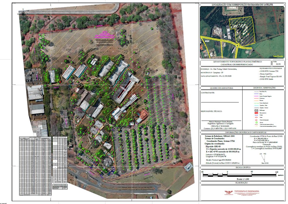 Planta cadastral do campus da Facamp