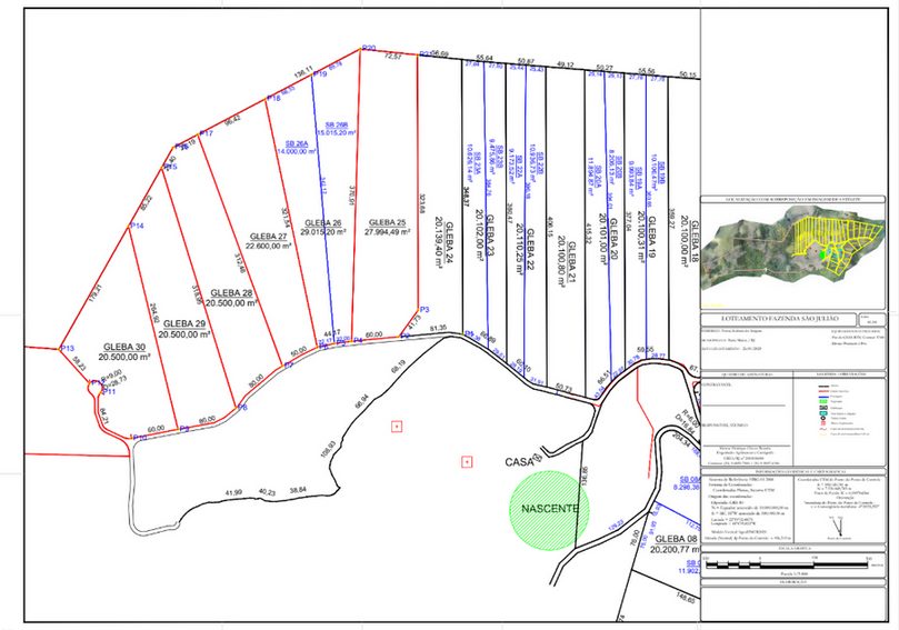 Planta de parcelamento da Fazenda São Julião