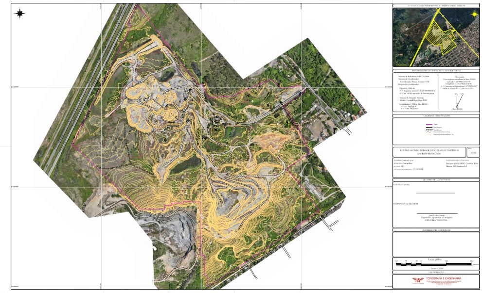 Ortofoto de área de mineração da EBAM